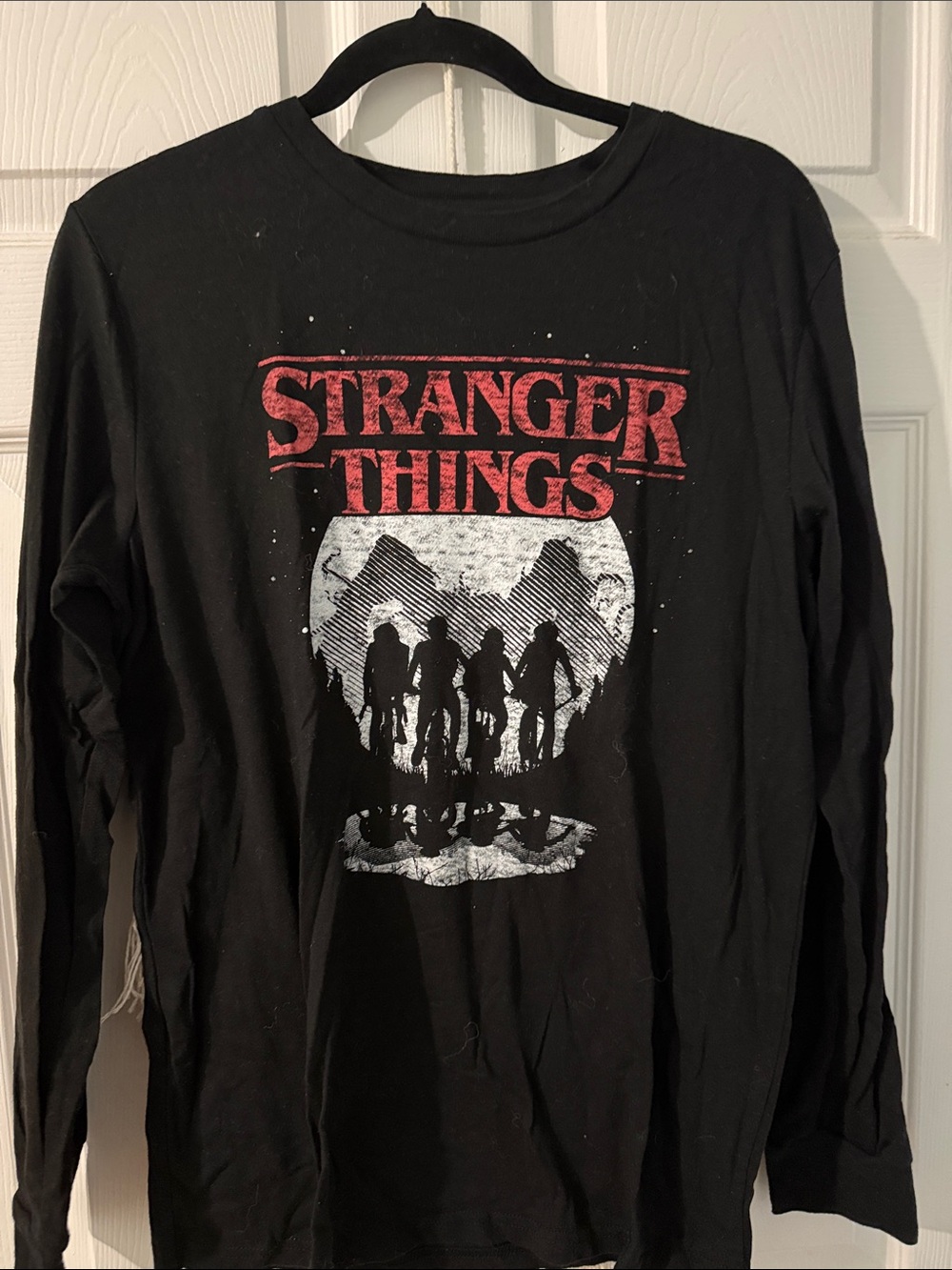 Stranger Things Long Sleeve Graphic Tee - Black